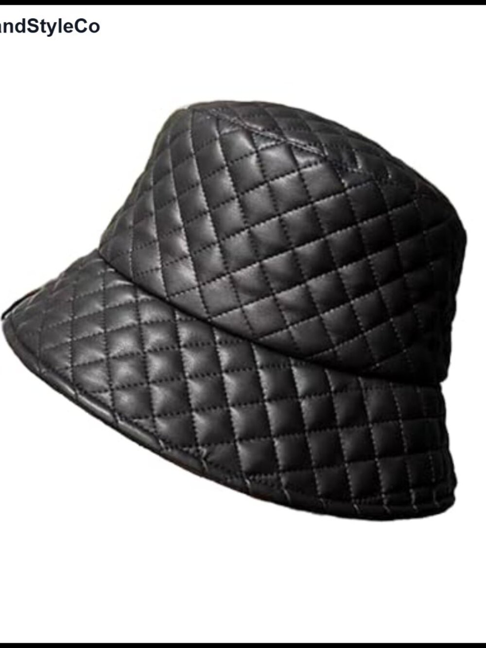 Women's Faux Fur Fisherman Bucket Hat Winter Warm Leather Cap